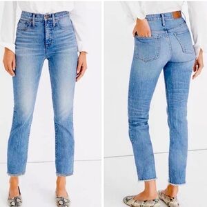 Madewell Perfect Vintage Straight Jeans with Raw Hem, size 31